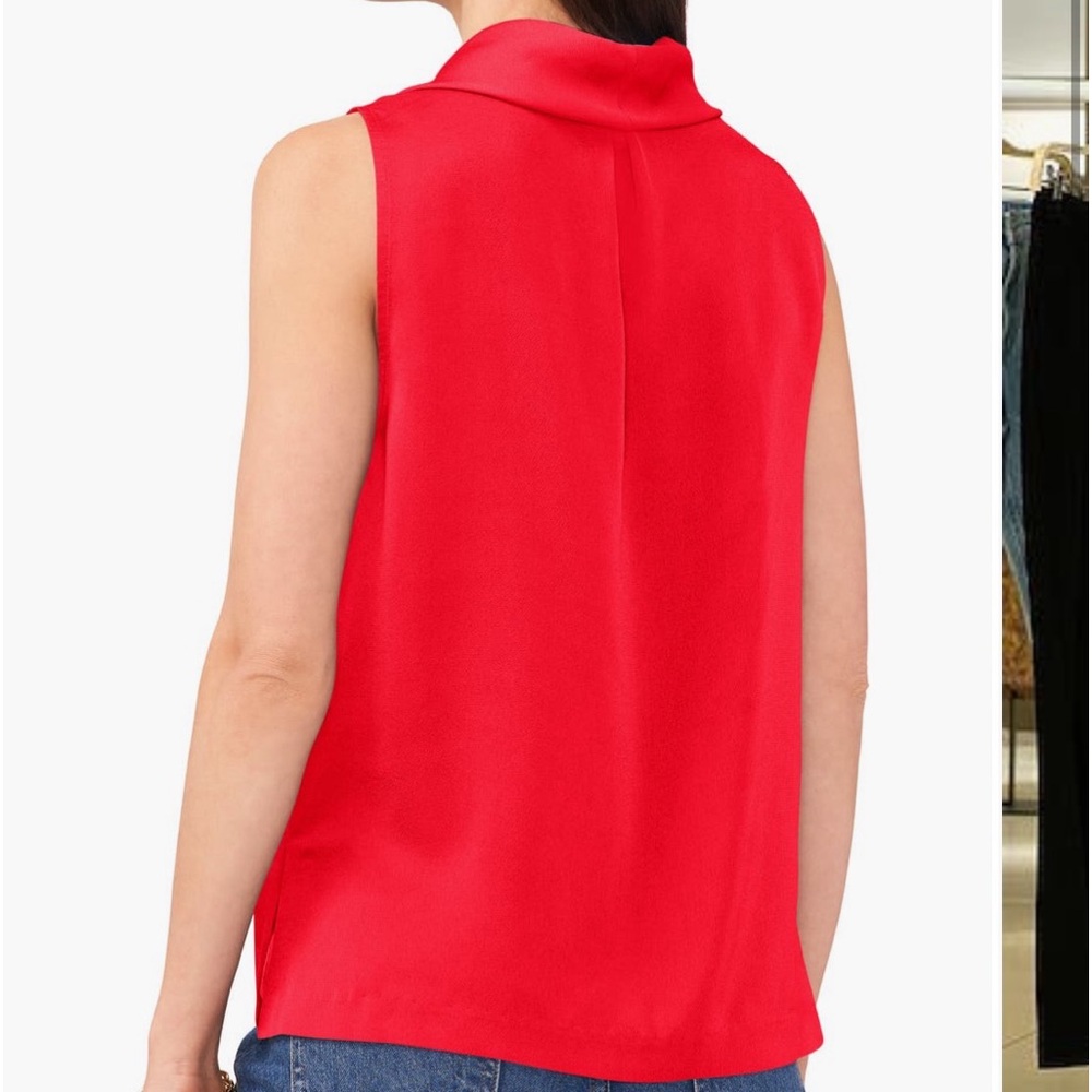 For Sale: Vince Camuto Hammered Satin Sleeveless Cowl Neck Top
Size: Large (L